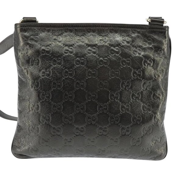 GUCCI Guccissima GG Canvas Shoulder Bag Leather Gray Gold 201538 Auth 147723 - Picture 3 of 16